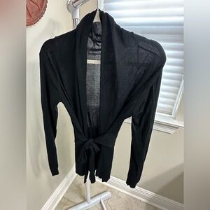 Belldini Black Sheer Cardigan, L but fits like M